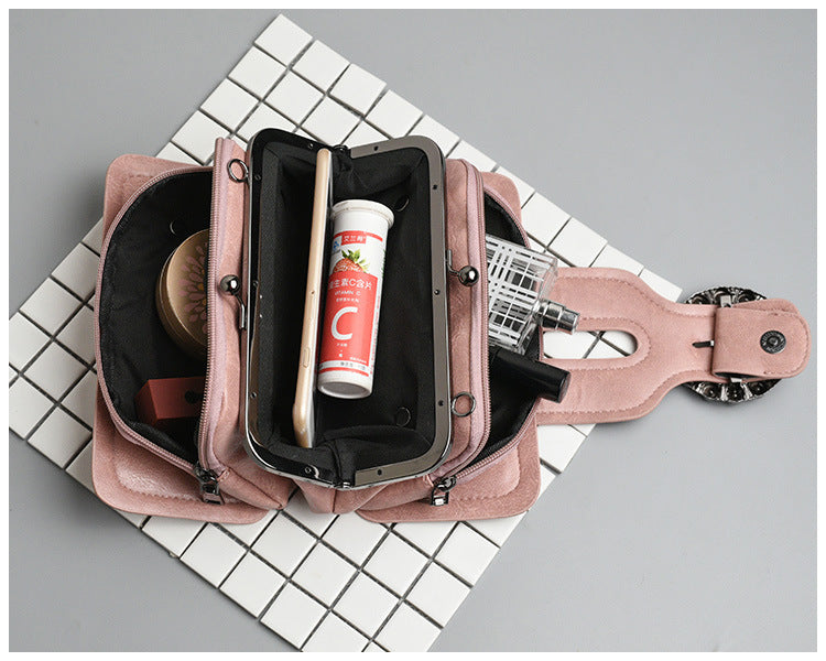 Women’s Vintage Rhinestone Chain Crossbody Bag - Mini Square Purse with Magnetic Closure