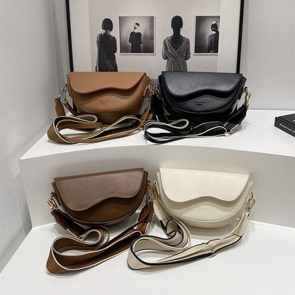Women’s Vintage Saddle Crossbody Bag – Minimalist Underarm Shoulder Purse