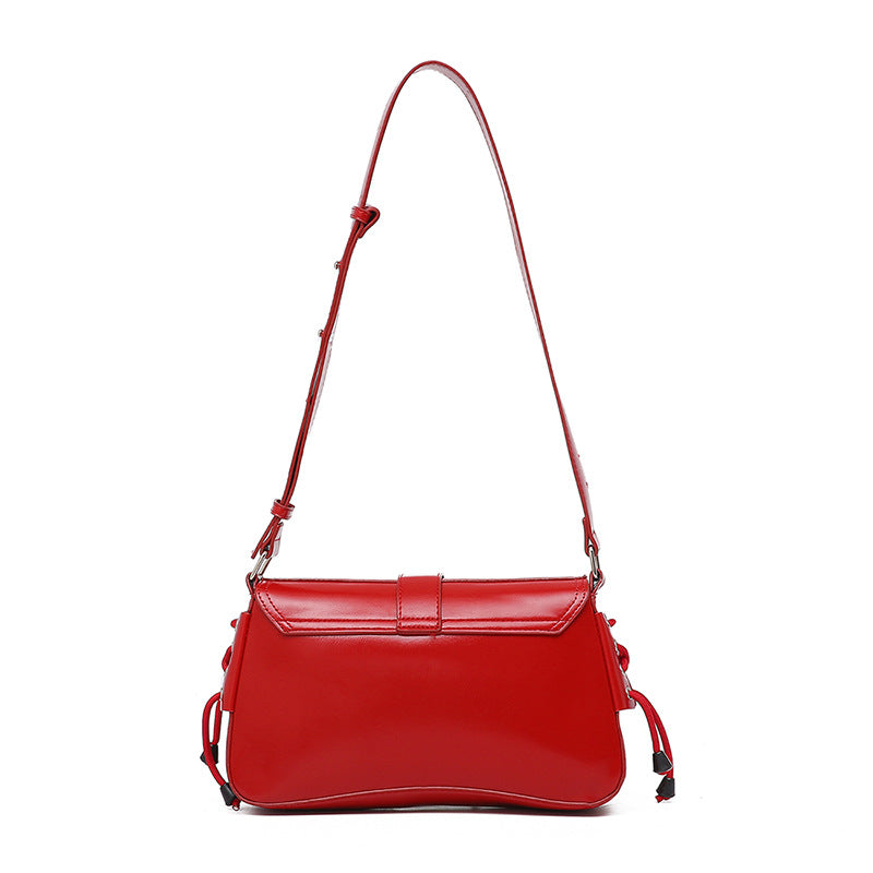 Women’s Structured Baguette Bag - PU Leather Topstitched Purse for Urban Minimalism