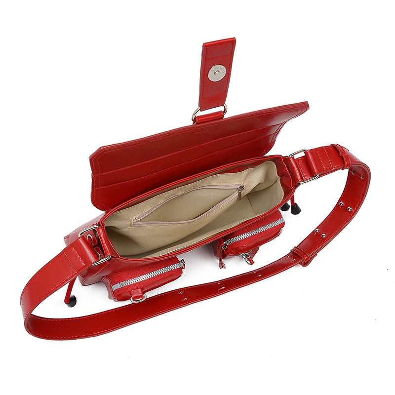 Women’s Structured Baguette Bag - PU Leather Topstitched Purse for Urban Minimalism