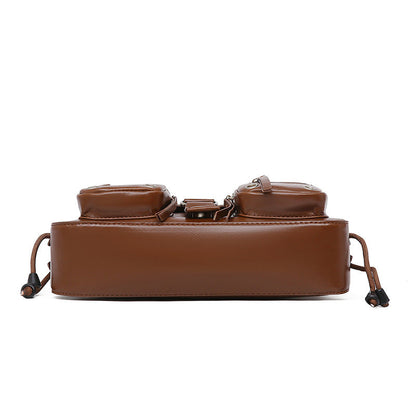Women’s Structured Baguette Bag - PU Leather Topstitched Purse for Urban Minimalism