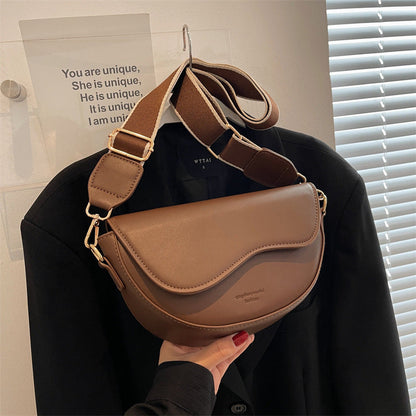 Women’s Vintage Saddle Crossbody Bag – Minimalist Underarm Shoulder Purse