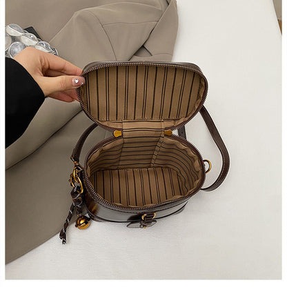 Women’s Premium Vintage Bucket Bag - Retro Chic Top Handle Crossbody Purse for Stylish Casual Use