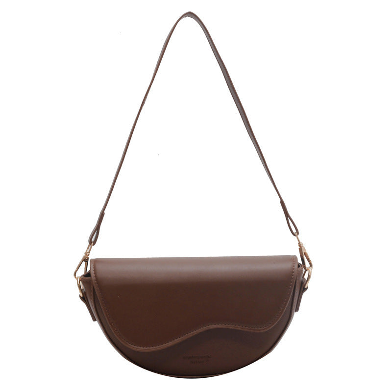 Women’s Vintage Saddle Crossbody Bag – Minimalist Underarm Shoulder Purse